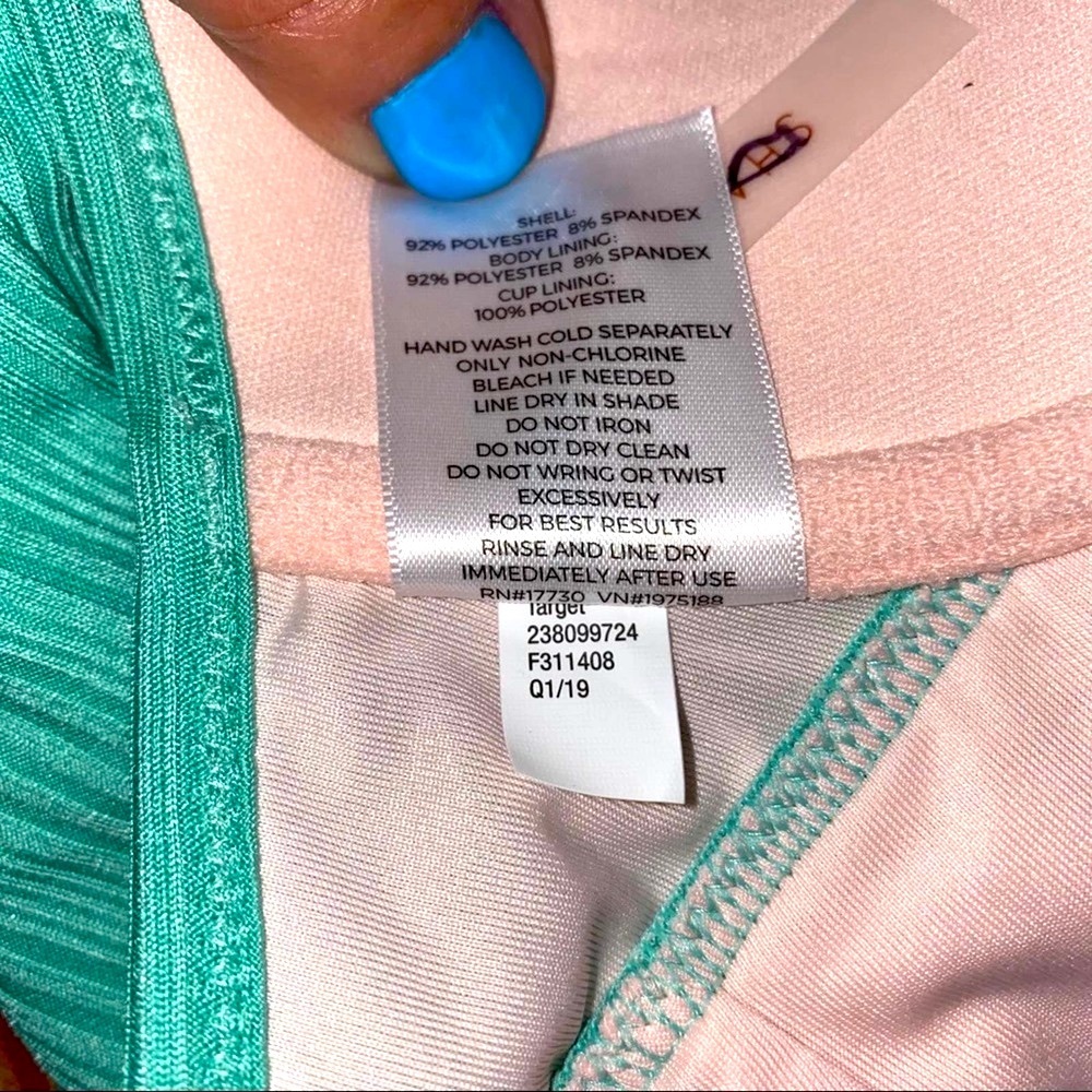 Shade and Shore Green Seafoam 1 pc Halter Bikini Bathing Suit 34B* - Picture 4 of 5
